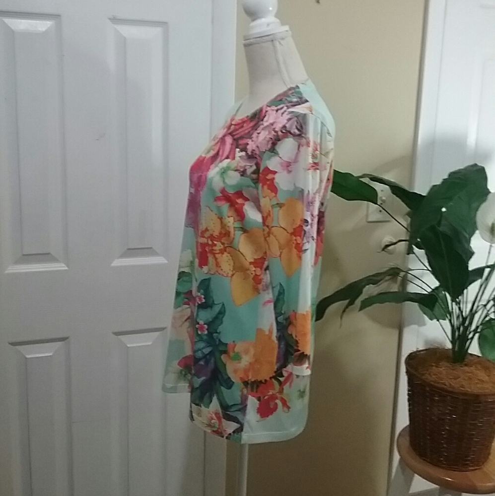 Tesoro Moda Floral Tunic Top - Picture 3 of 6